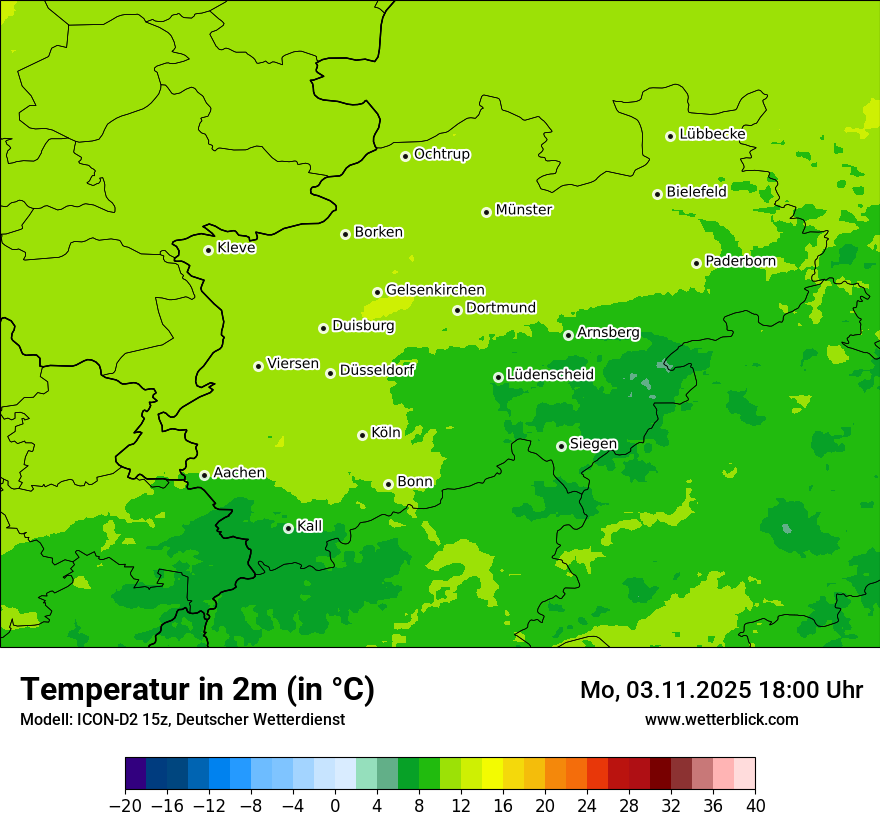 Modellkarten Temperatur