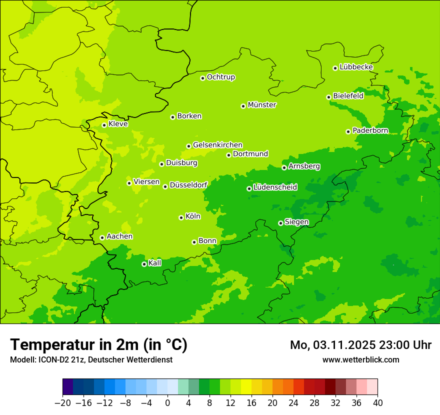 Modellkarten Temperatur