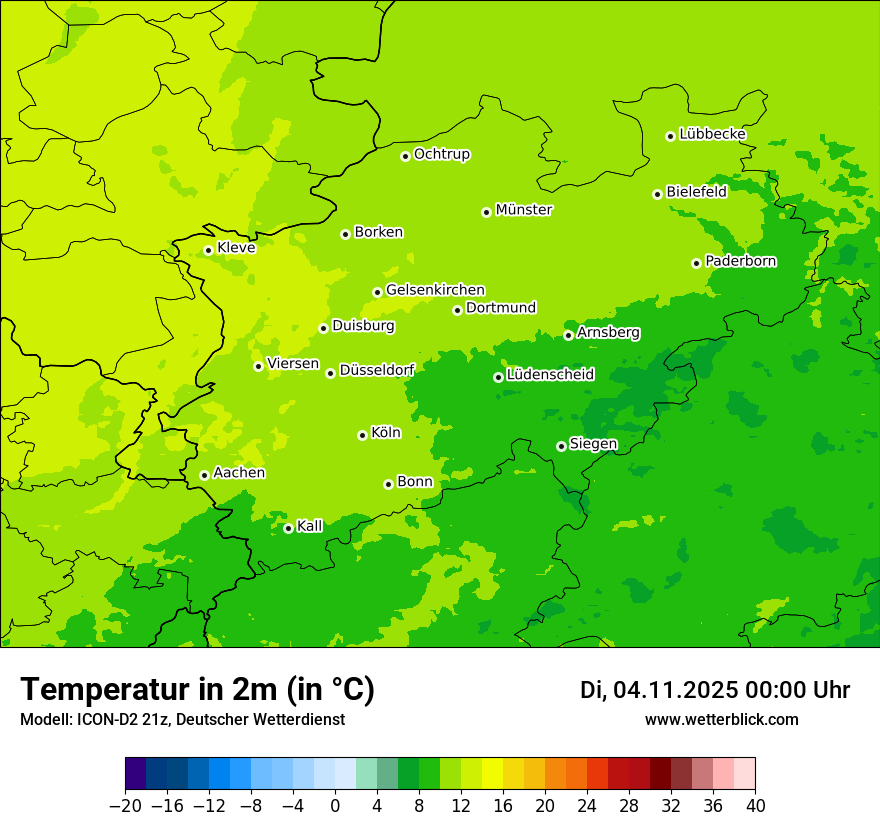 Modellkarten Temperatur
