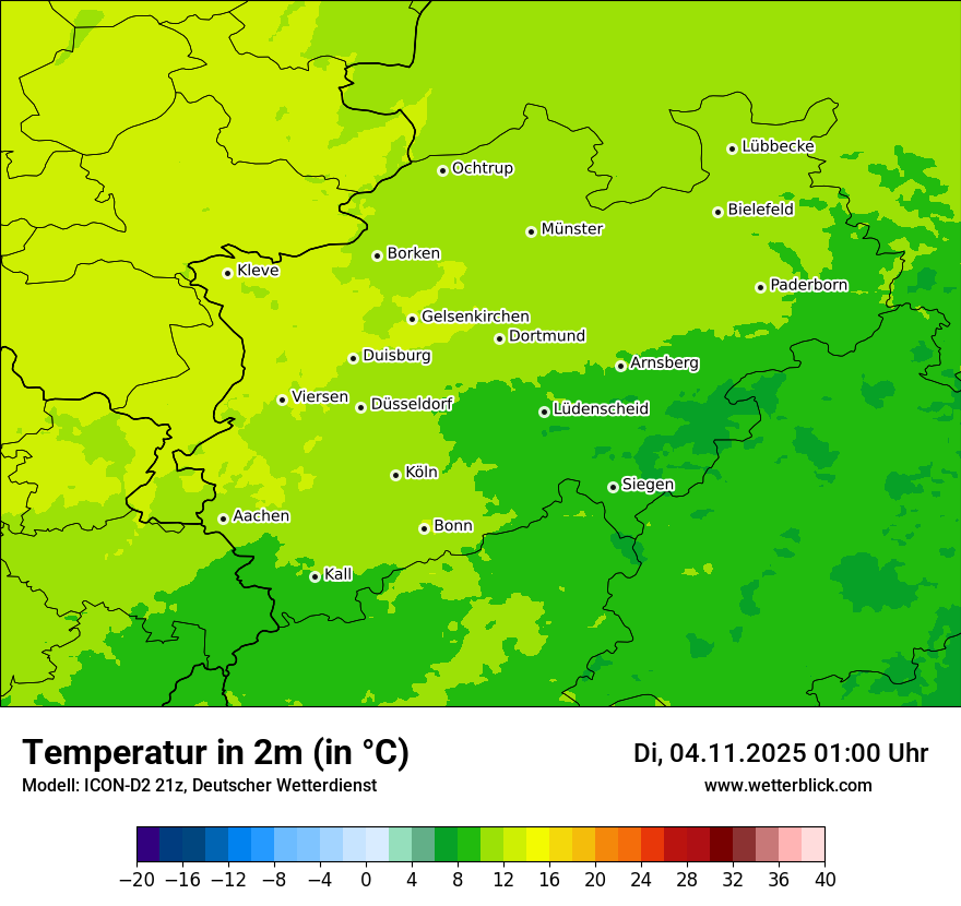 Modellkarten Temperatur