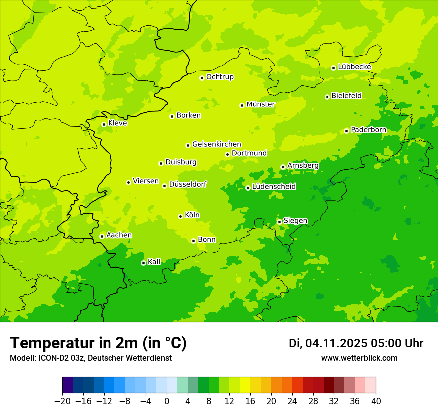 Modellkarten Temperatur