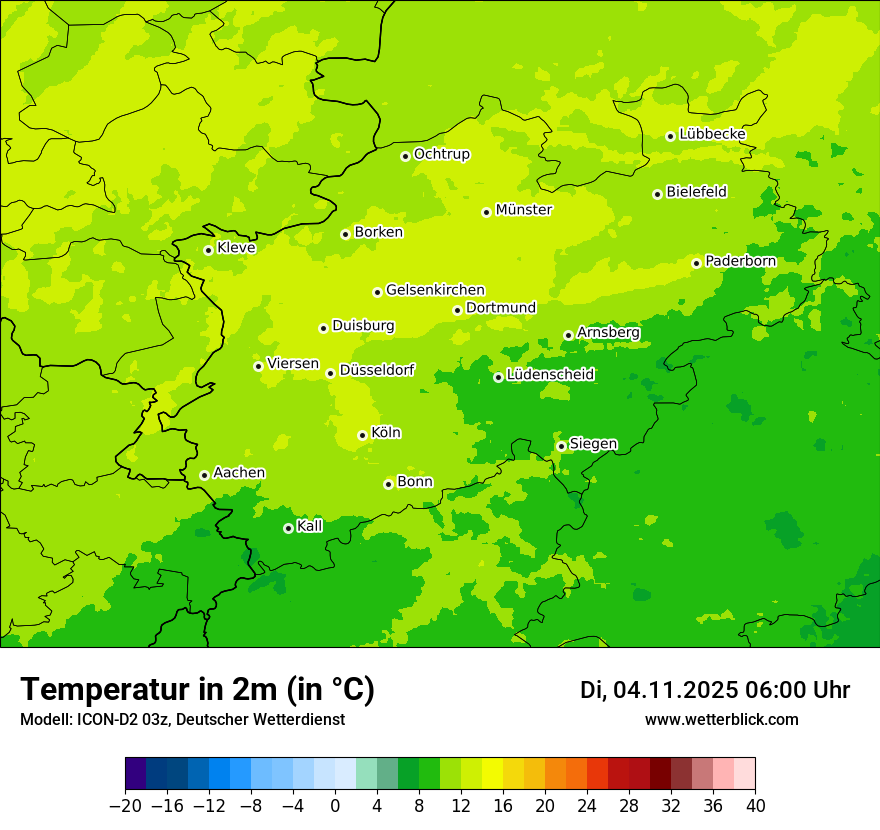 Modellkarten Temperatur