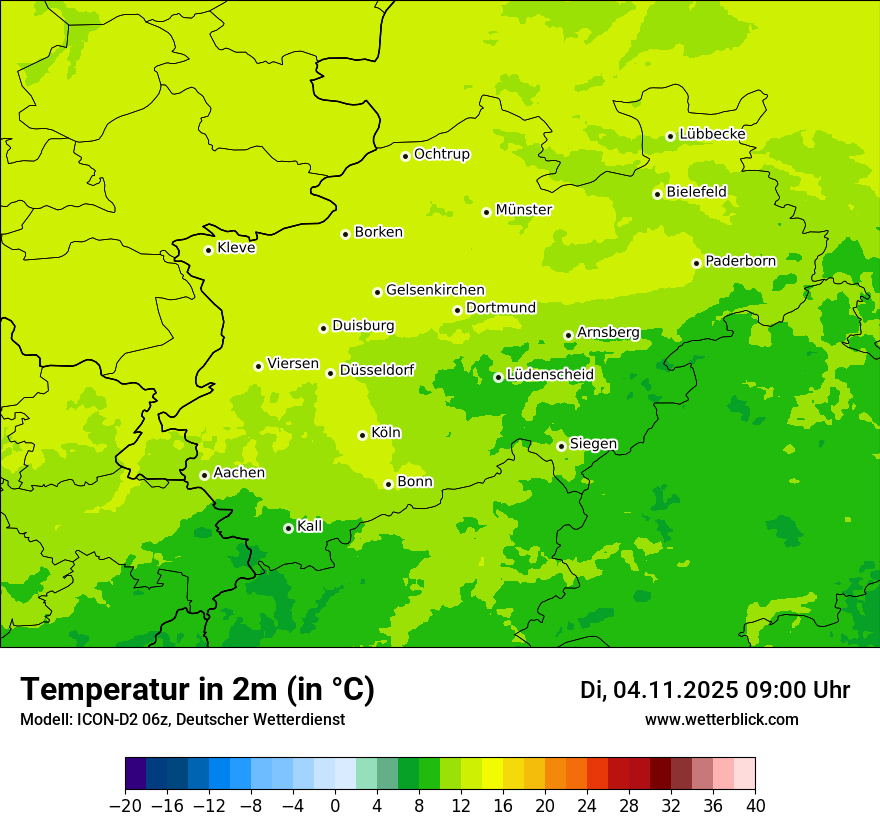 Modellkarten Temperatur