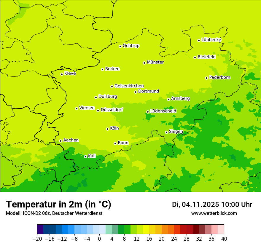 Modellkarten Temperatur