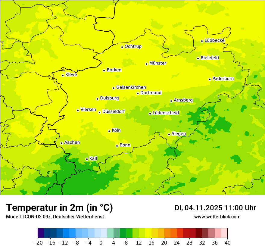 Modellkarten Temperatur