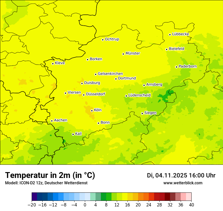 Modellkarten Temperatur