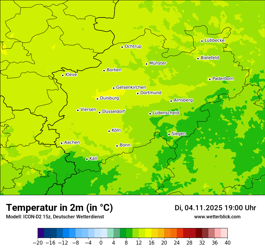 Modellkarten Temperatur