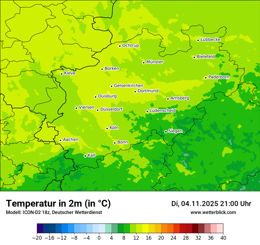 Modellkarten Temperatur