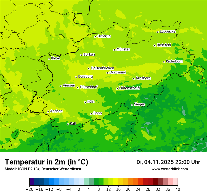 Modellkarten Temperatur