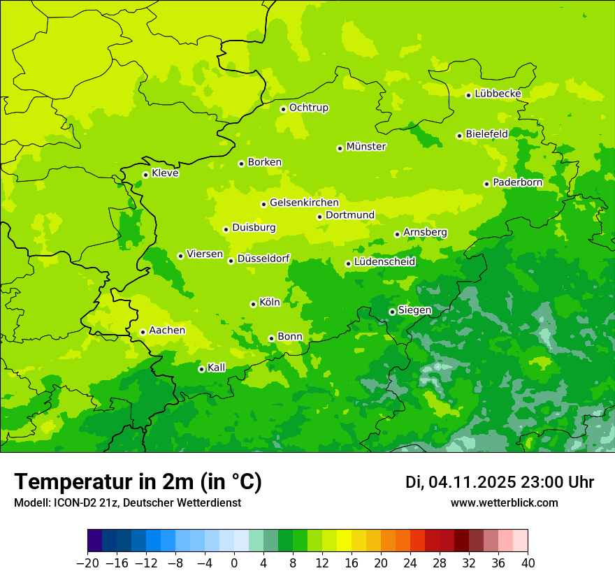 Modellkarten Temperatur
