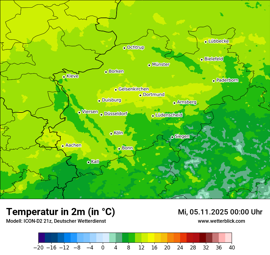 Modellkarten Temperatur