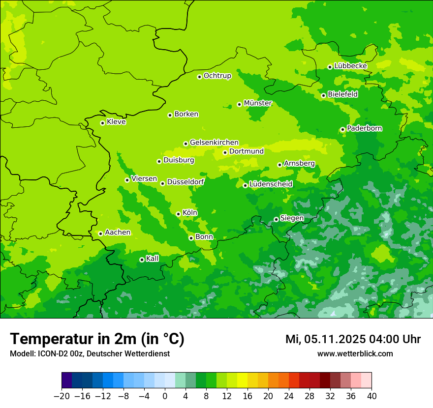Modellkarten Temperatur