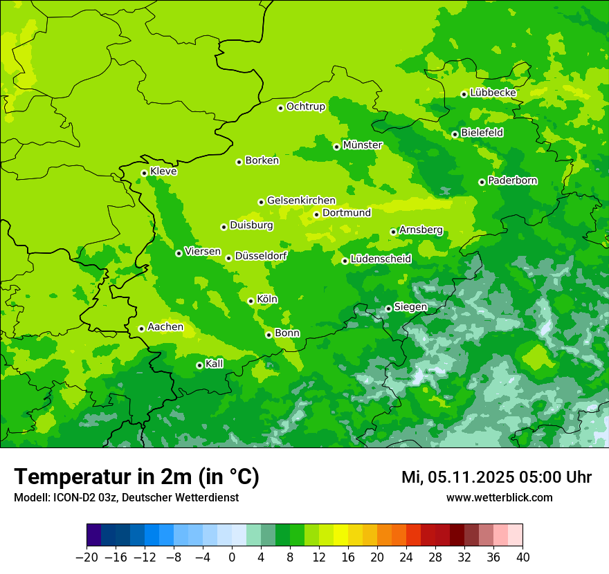 Modellkarten Temperatur