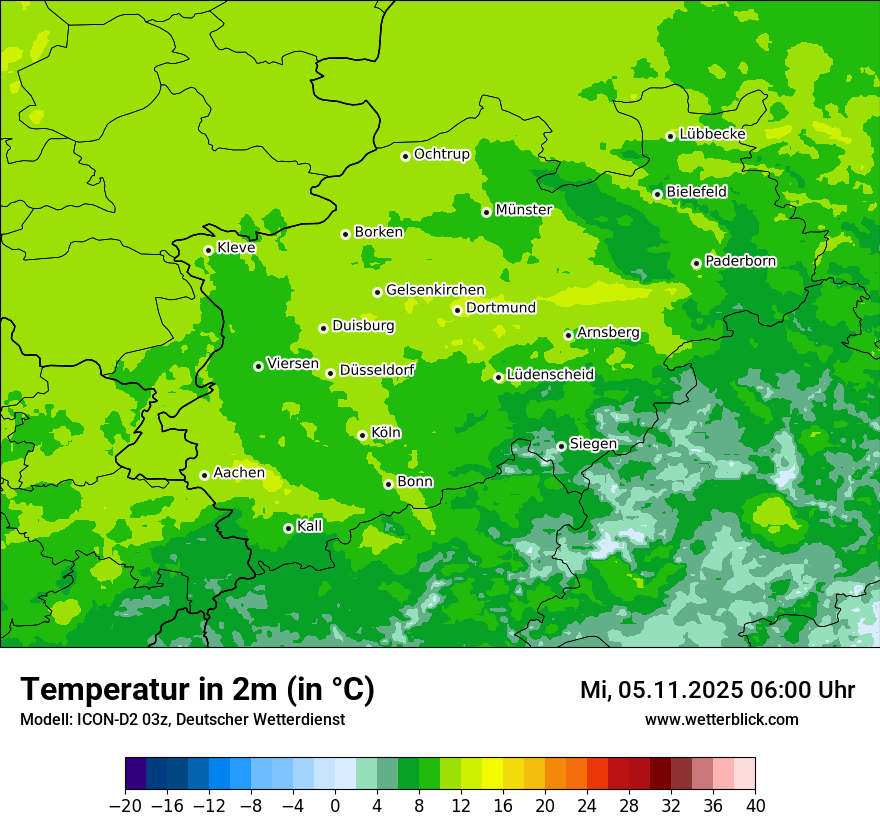 Modellkarten Temperatur