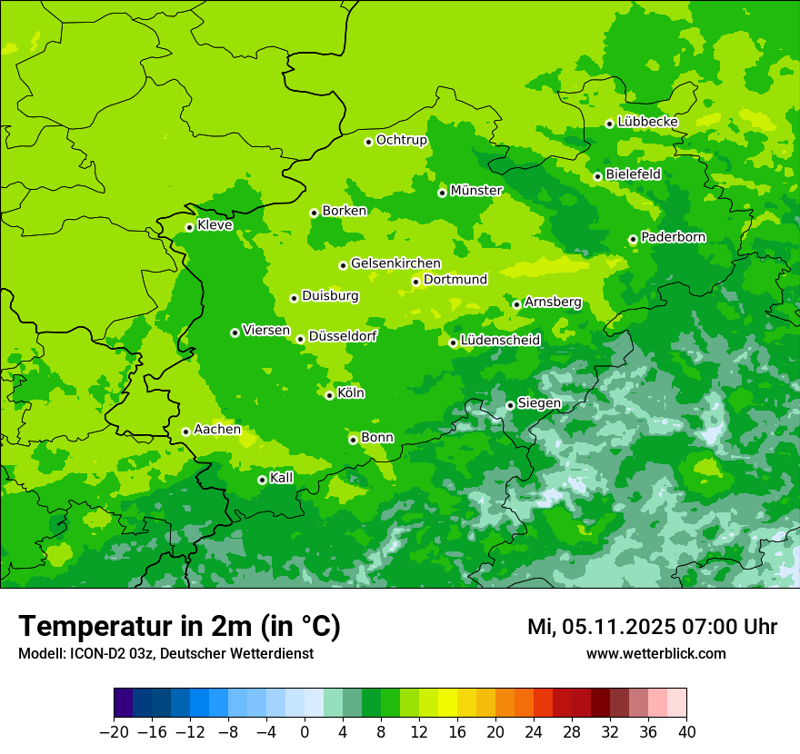 Modellkarten Temperatur