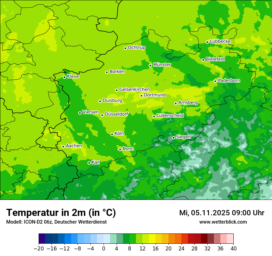 Modellkarten Temperatur