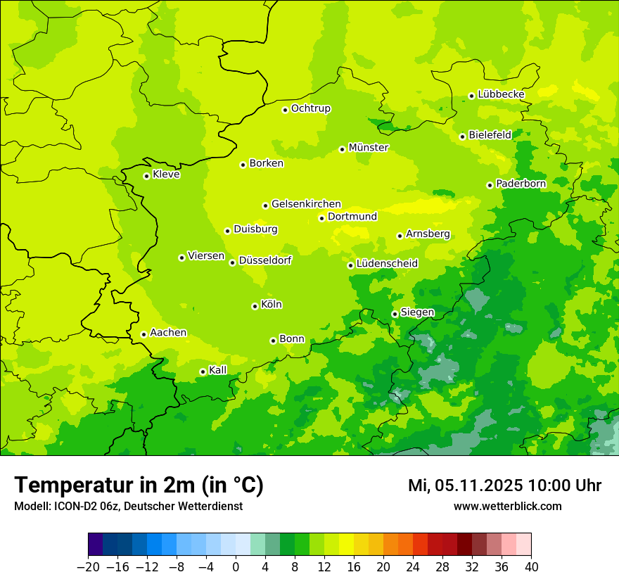 Modellkarten Temperatur
