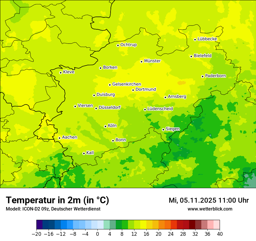 Modellkarten Temperatur