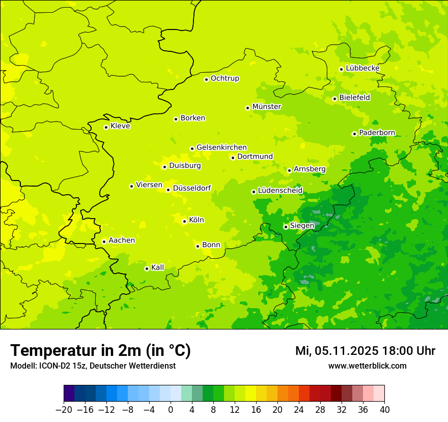 Modellkarten Temperatur