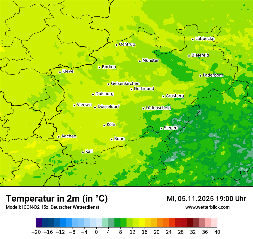 Modellkarten Temperatur