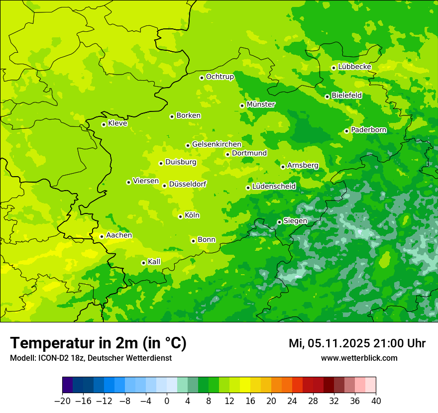 Modellkarten Temperatur
