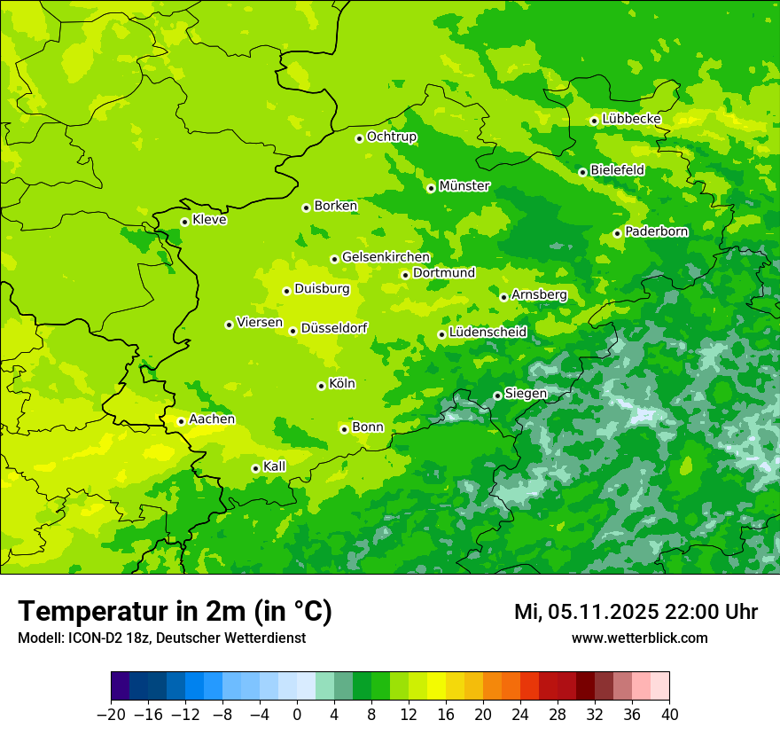 Modellkarten Temperatur