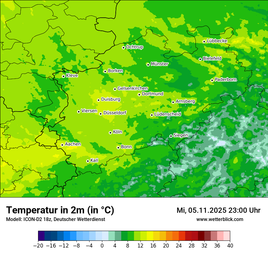 Modellkarten Temperatur