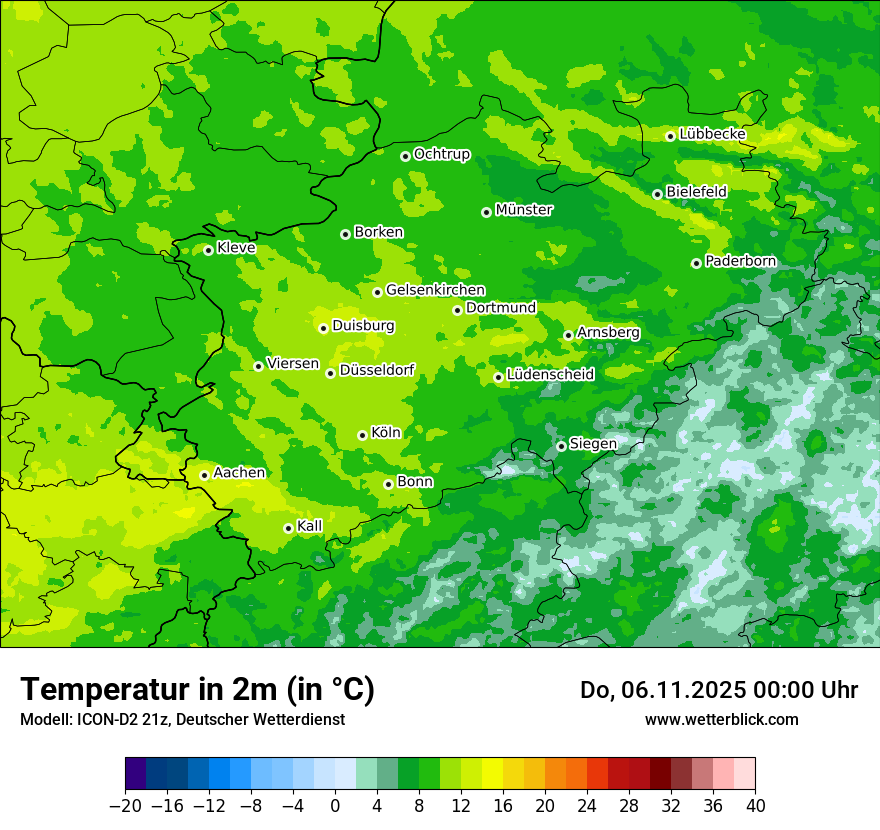 Modellkarten Temperatur