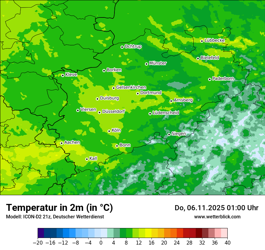 Modellkarten Temperatur
