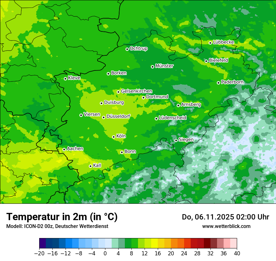 Modellkarten Temperatur