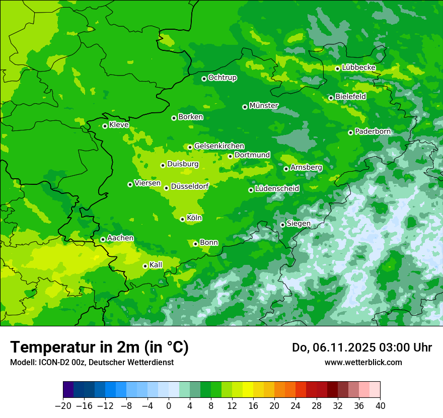 Modellkarten Temperatur