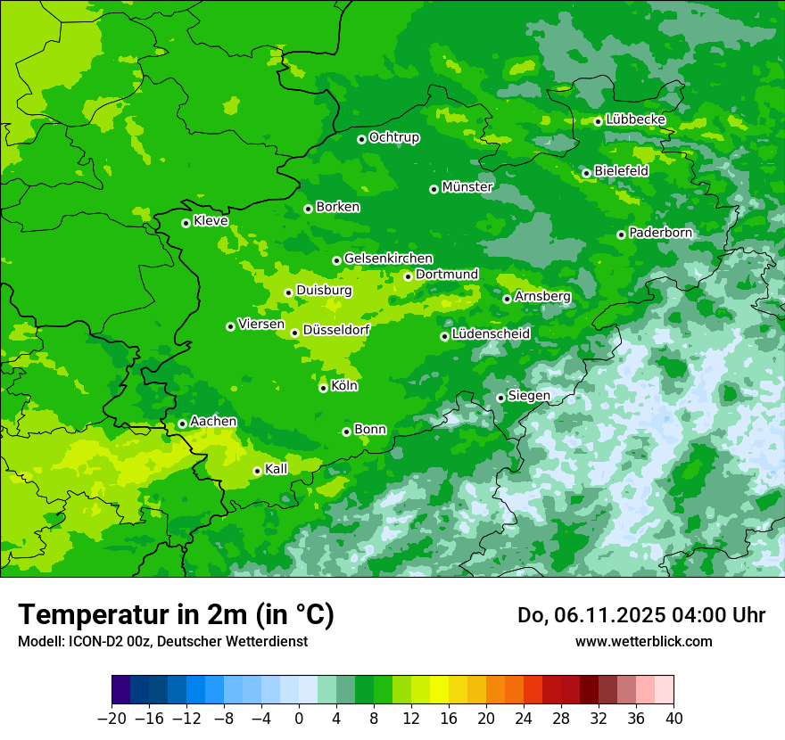 Modellkarten Temperatur