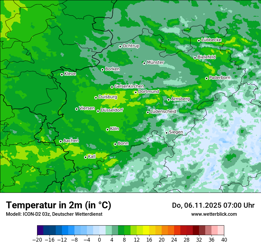 Modellkarten Temperatur