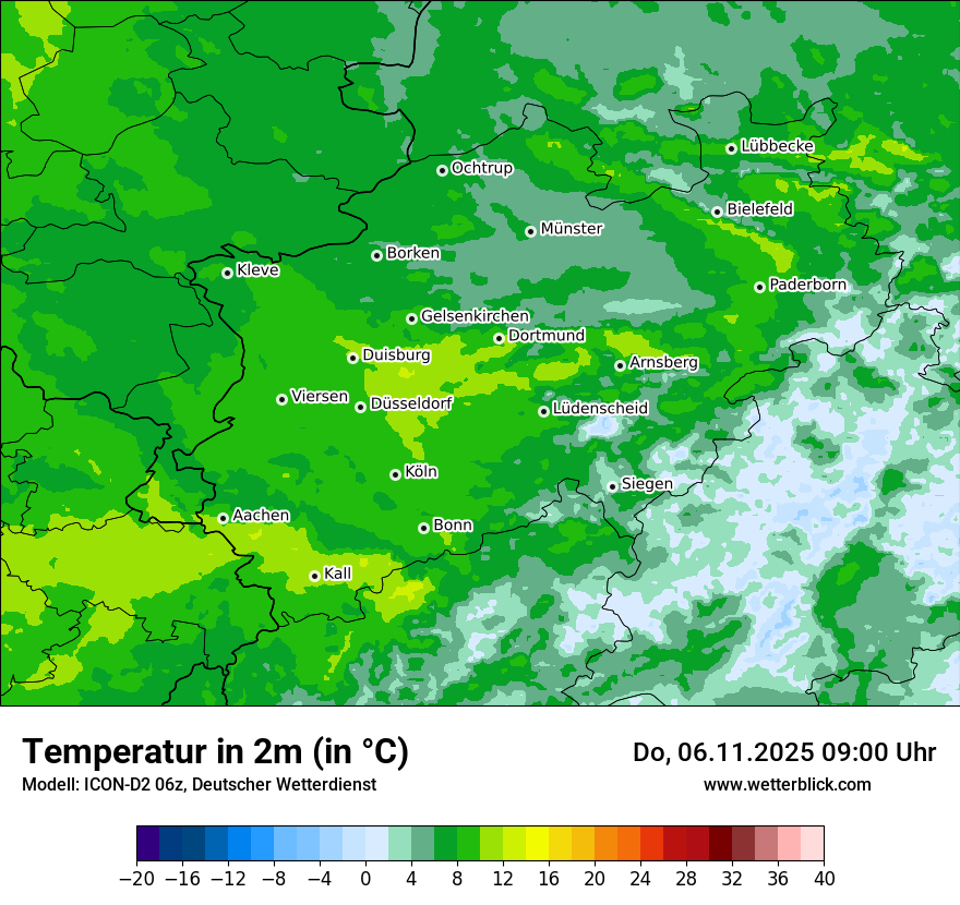 Modellkarten Temperatur