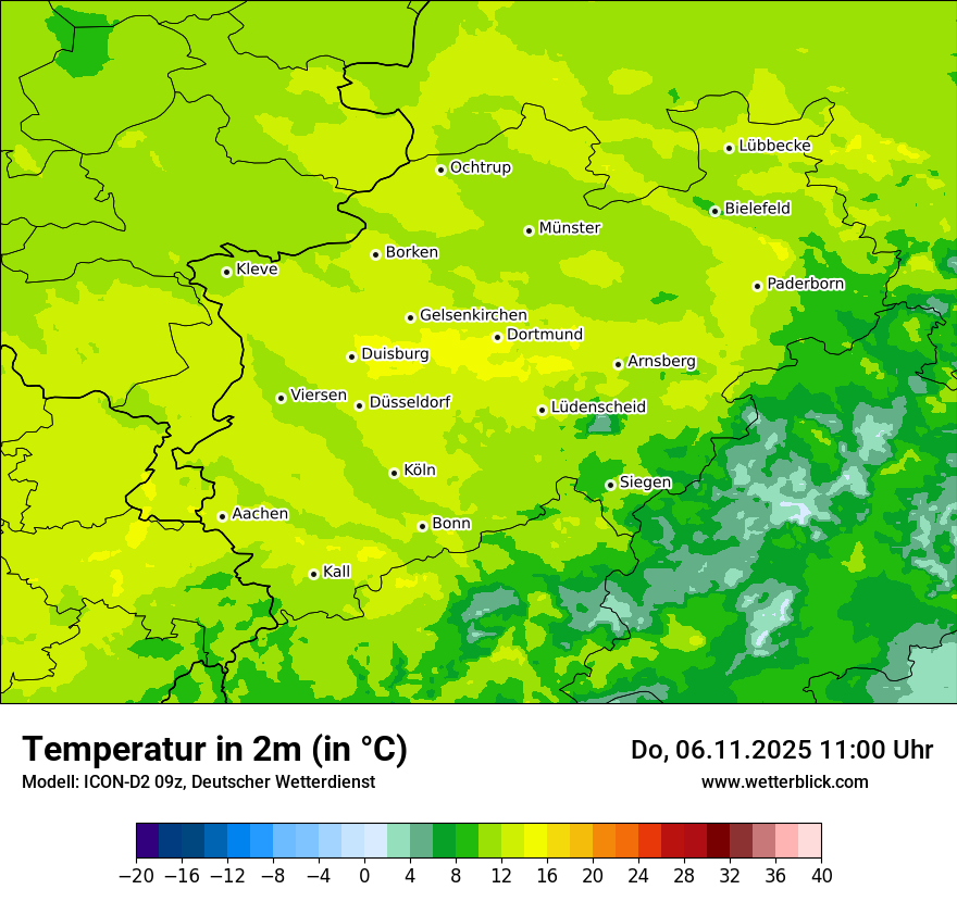 Modellkarten Temperatur