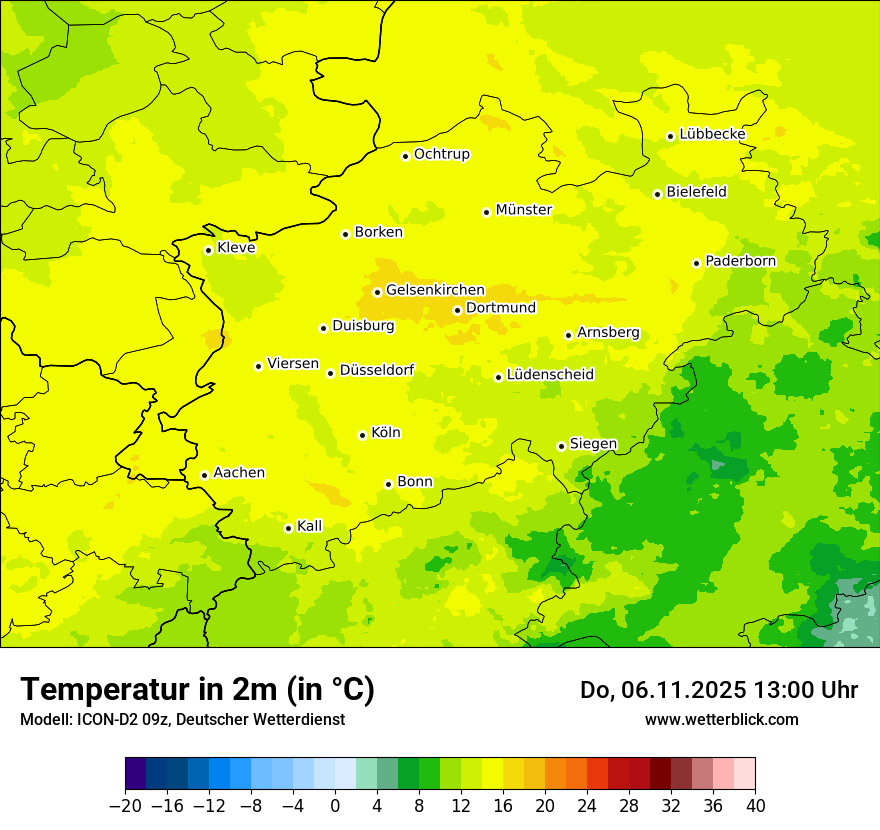 Modellkarten Temperatur