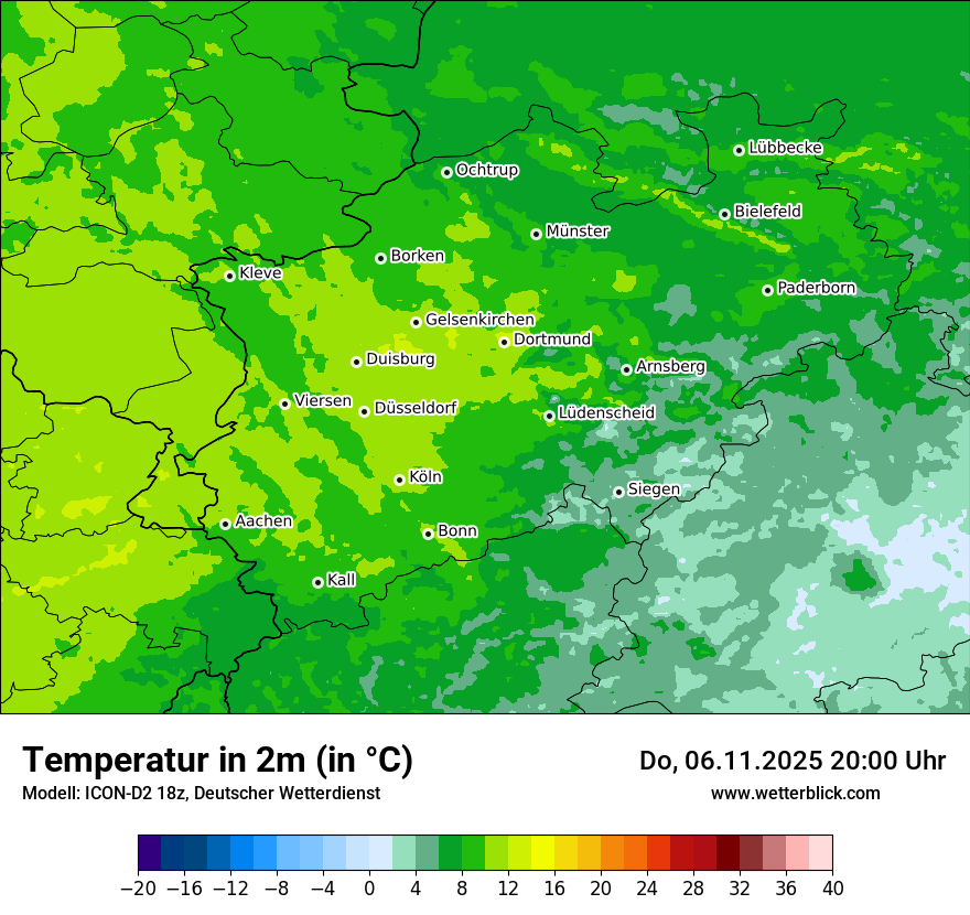 Modellkarten Temperatur