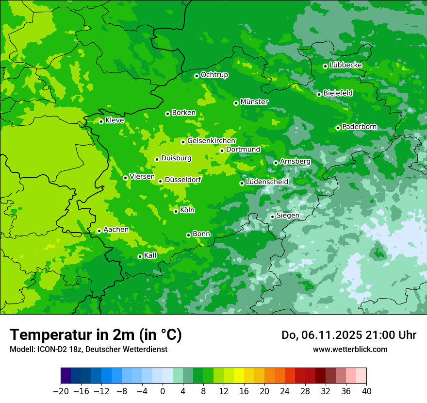 Modellkarten Temperatur