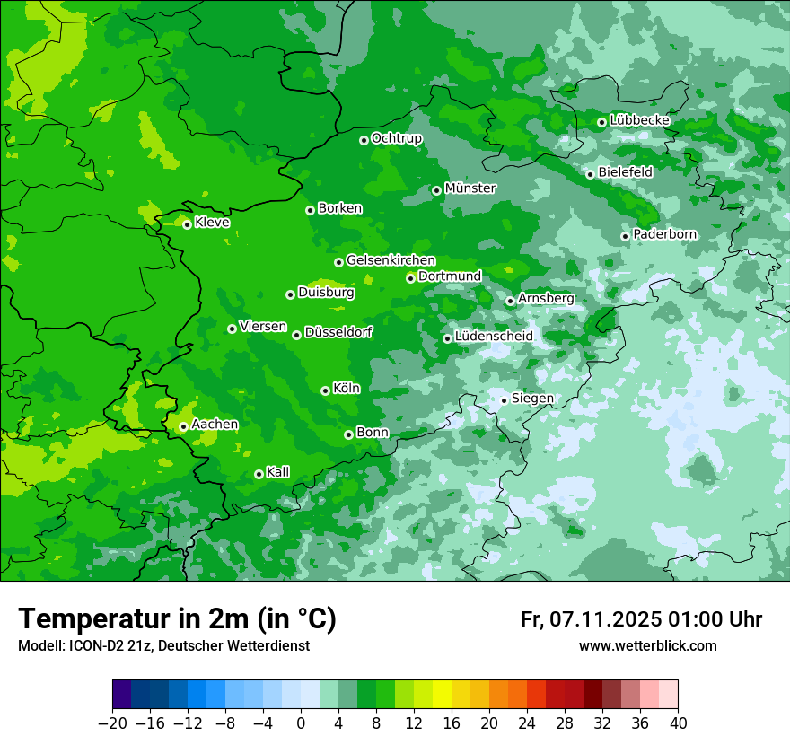 Modellkarten Temperatur