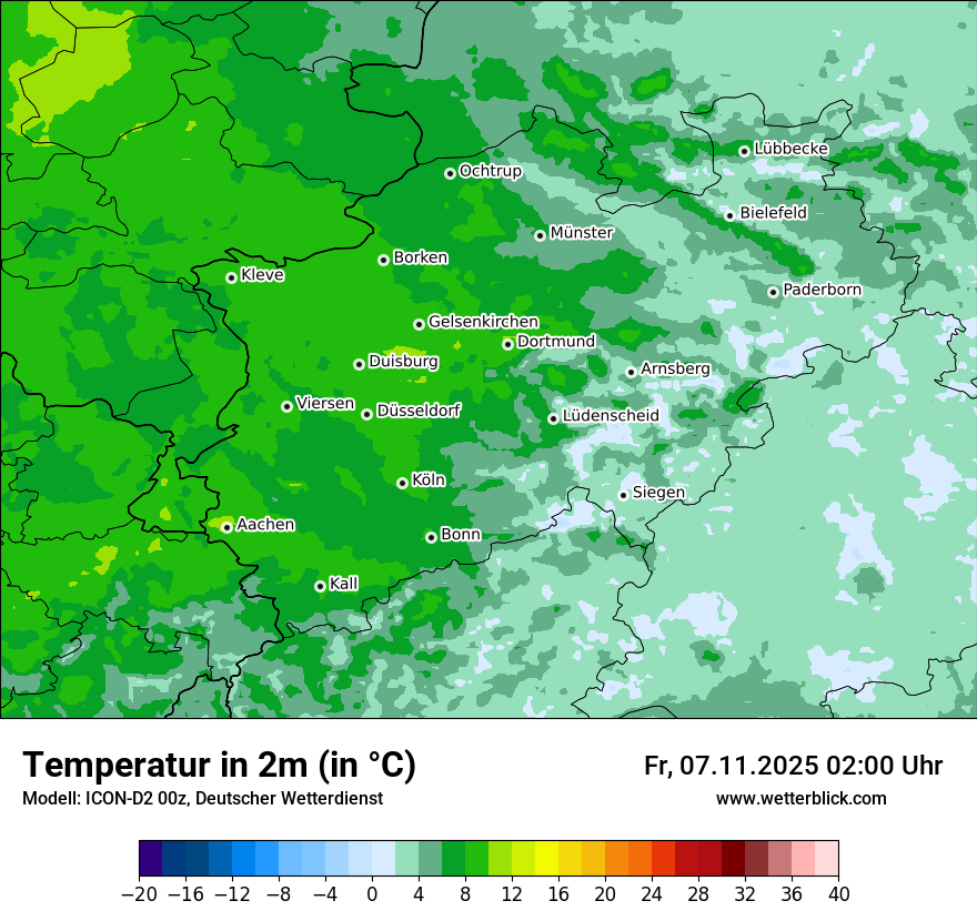 Modellkarten Temperatur