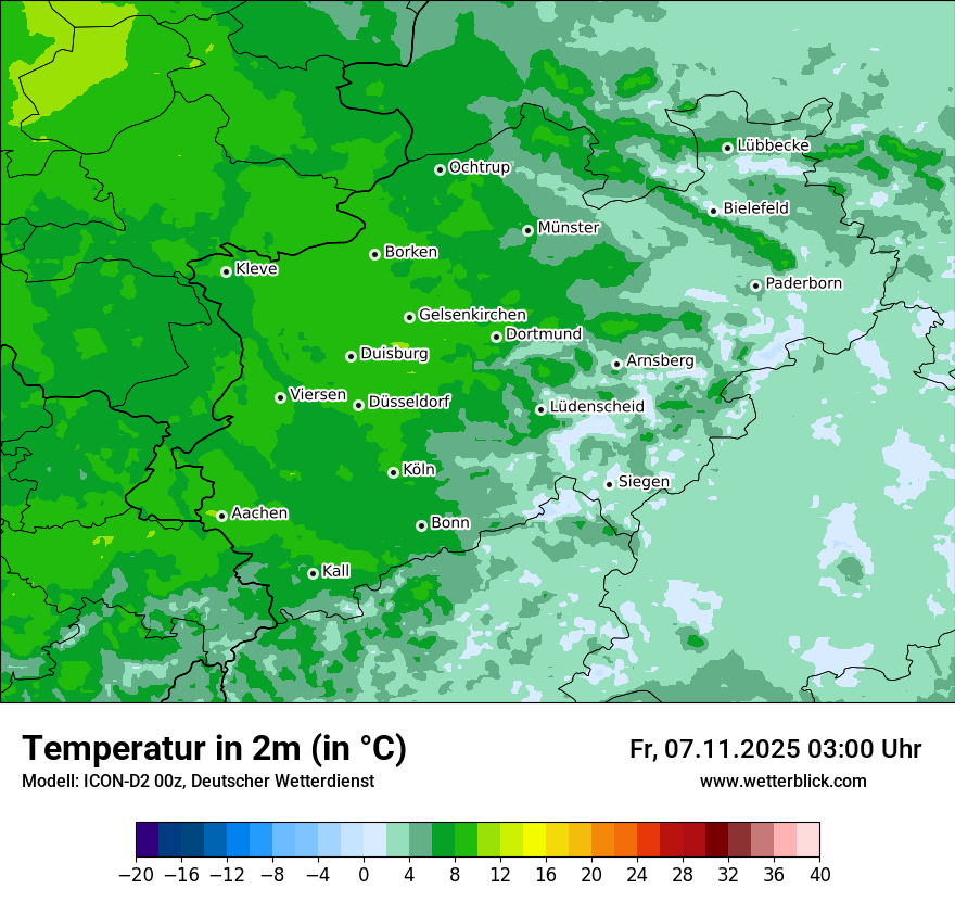 Modellkarten Temperatur