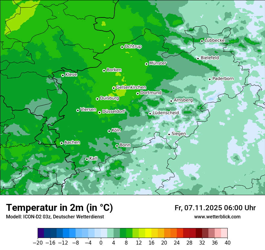 Modellkarten Temperatur