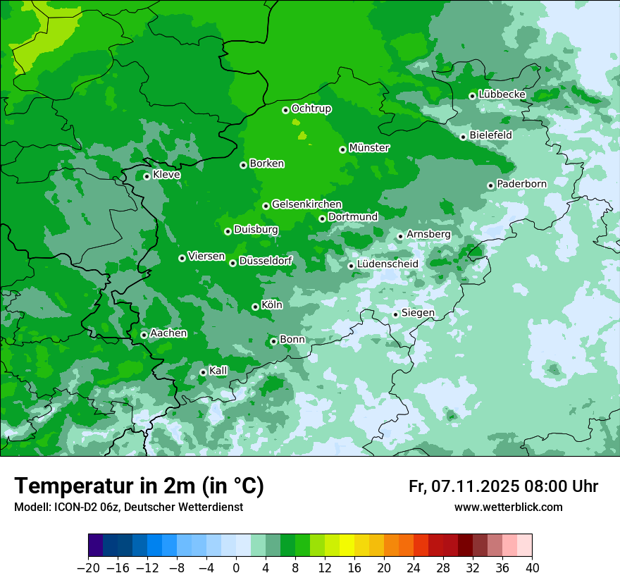 Modellkarten Temperatur