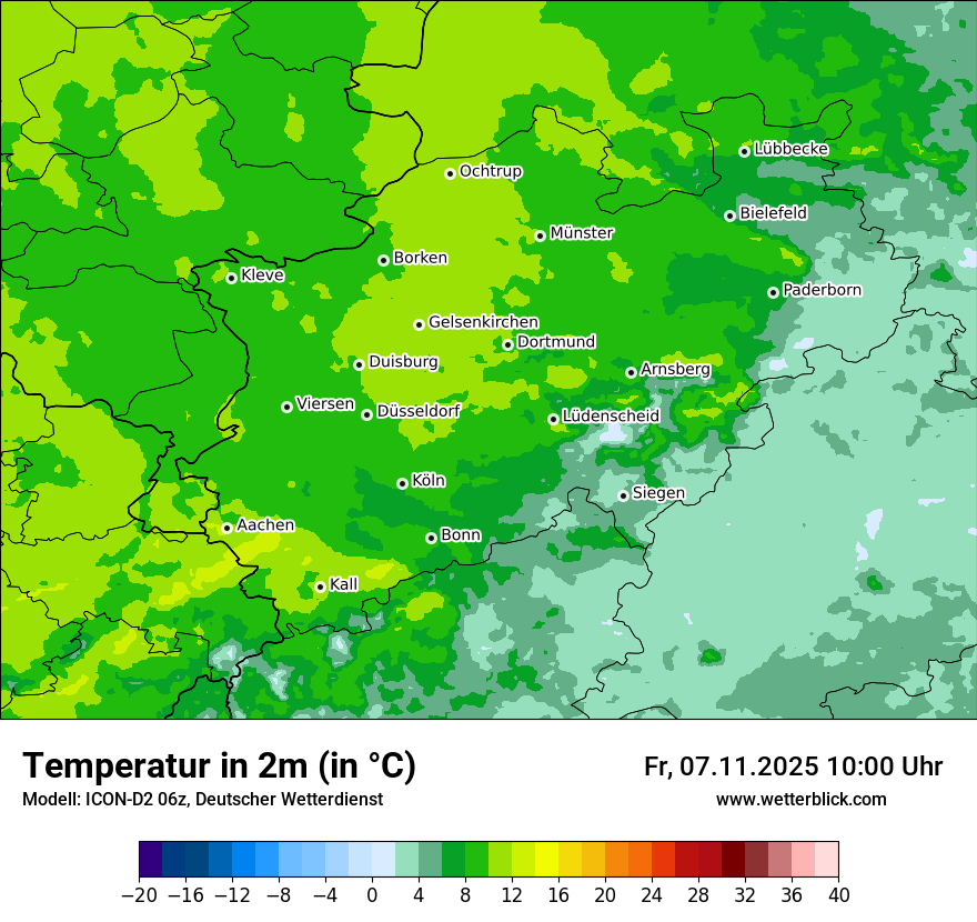 Modellkarten Temperatur