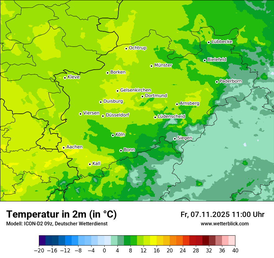 Modellkarten Temperatur