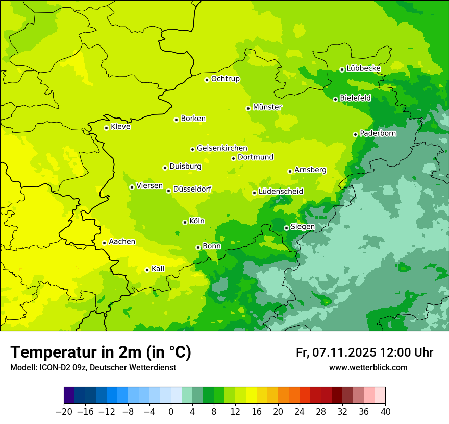 Modellkarten Temperatur