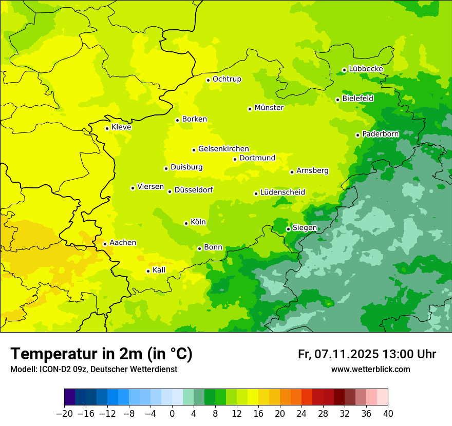 Modellkarten Temperatur