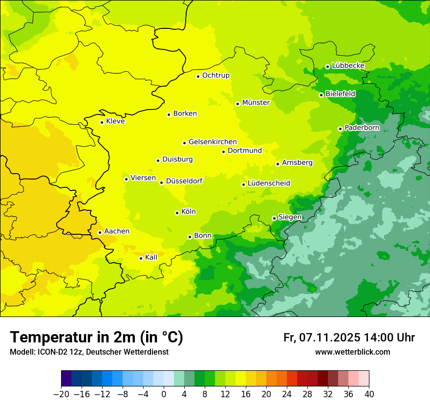 Modellkarten Temperatur