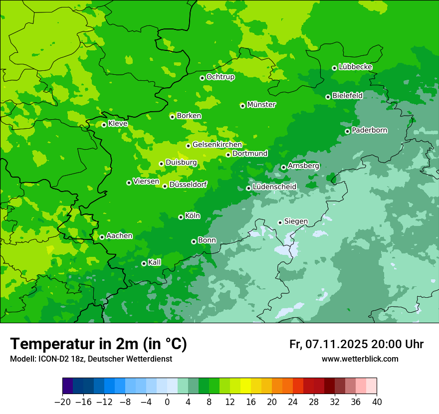 Modellkarten Temperatur