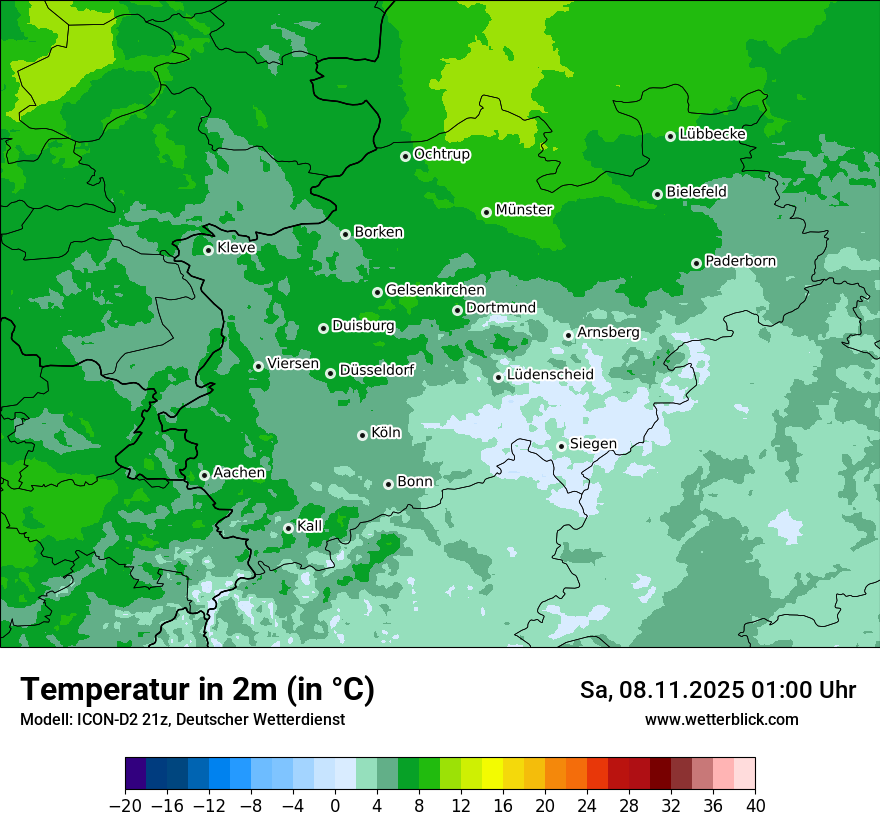Modellkarten Temperatur